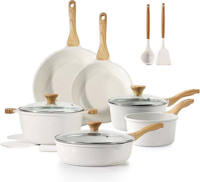 SENSARTE Nonstick Ceramic Cookware Set 16-Piece, Healthy Pots and Pans Set, Non-toxic Kitchen Coo... | Amazon (US)