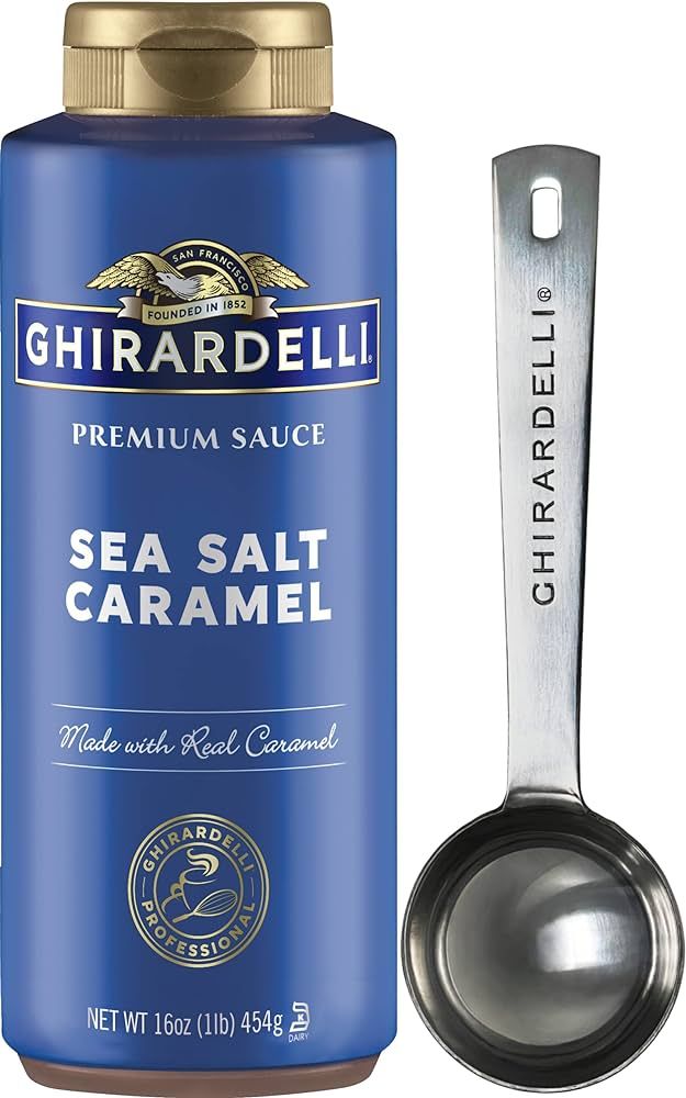 Ghirardelli Sea Salt Caramel Flavored Sauce, 16 Ounce Squeeze Bottle with Ghirardelli Stamped Bar... | Amazon (US)