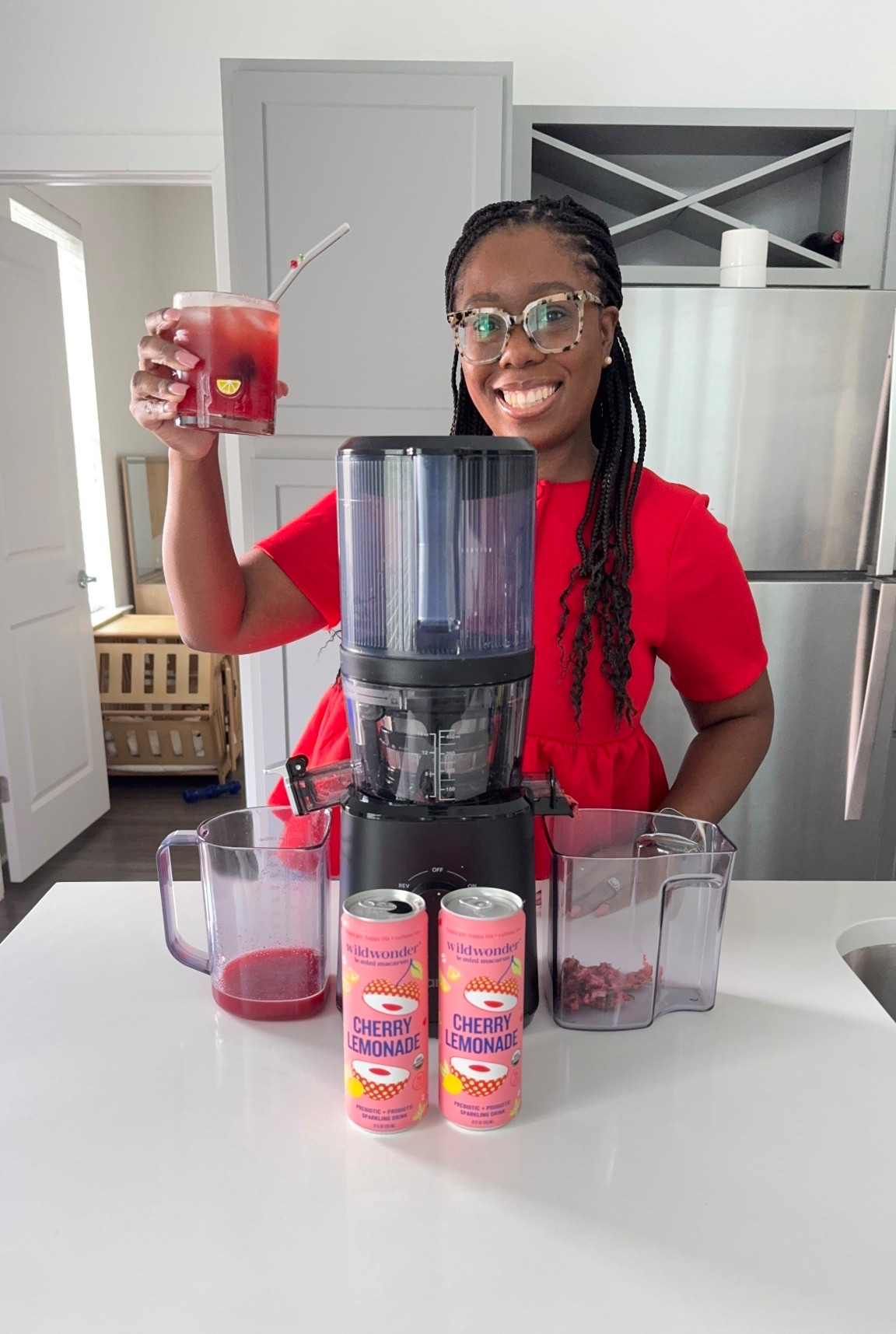 Love making fun mocktails with my favorite prebiotic drinks! wildwonder’s Cherry Lemonade is so good mixed with freshly pressed cherry, pineapple and lemon juice. How fun are these glasses? Everything tastes better in a cute glass! 🤩❤️ #mocktails #prebioticsoda #guthealth 

#LTKSeasonal #LTKHome