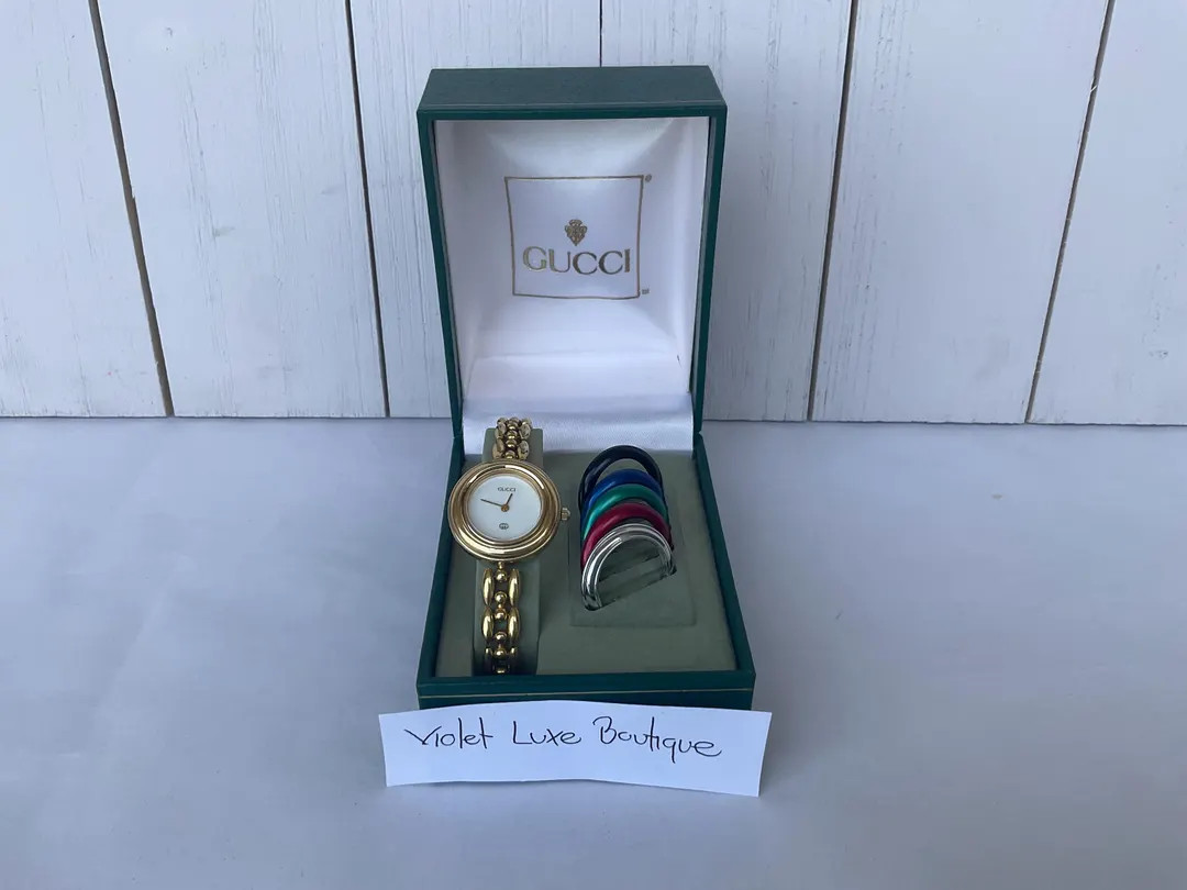 Vintage Gucci 1100 Change Bezel Bracelet Watch Works Preowned Condition - Etsy | Etsy (US)