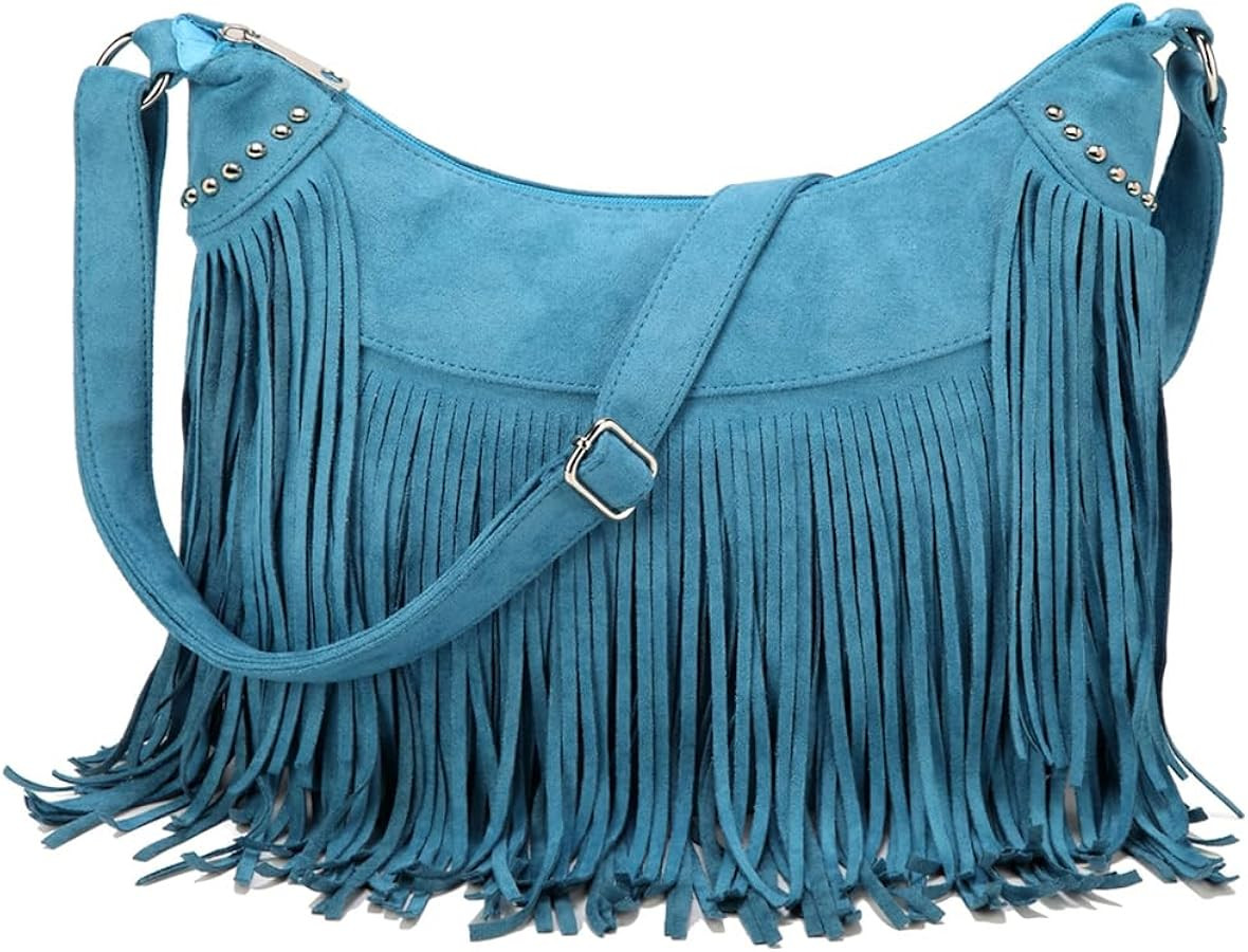 Fringe Hobo Bags for Women Vintage Suede Crossbody Bag Hippie Western Cowgirl Purses Tassel Shoul... | Amazon (US)