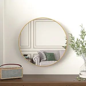 Beauty4U 20" Wall Circle Mirror for Bathroom, Gold Round Mirror for Wall, 20 inch Hanging Round M... | Amazon (US)