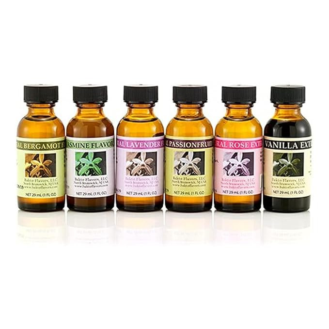 Bakto Flavors Natural Floral Flavors Plus Collection, Set of 6 - Bergamot, Passionfruit, Jasmine,... | Amazon (US)