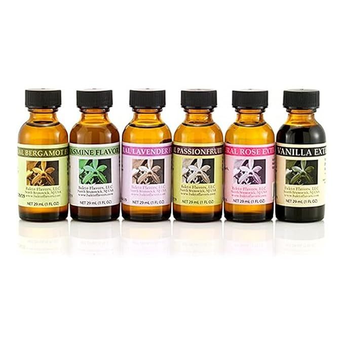 Bakto Flavors Natural Floral Flavors Plus Collection, Set of 6 - Bergamot, Passionfruit, Jasmine,... | Amazon (US)
