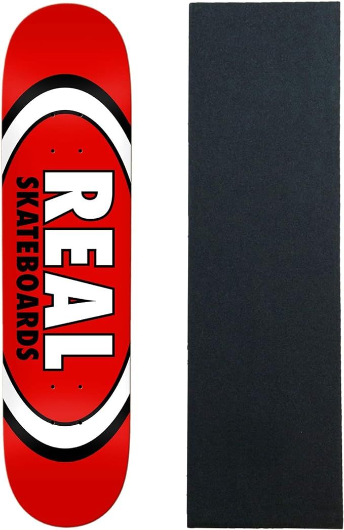 Real Skateboards Deck Classic Oval Red 8.12" x 31.38" with Grip | Amazon (US)