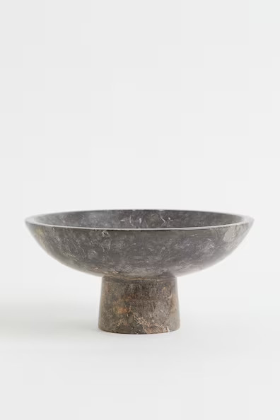 H & M - Large Marble Pedestal Bowl - Gray | H&M (US + CA)