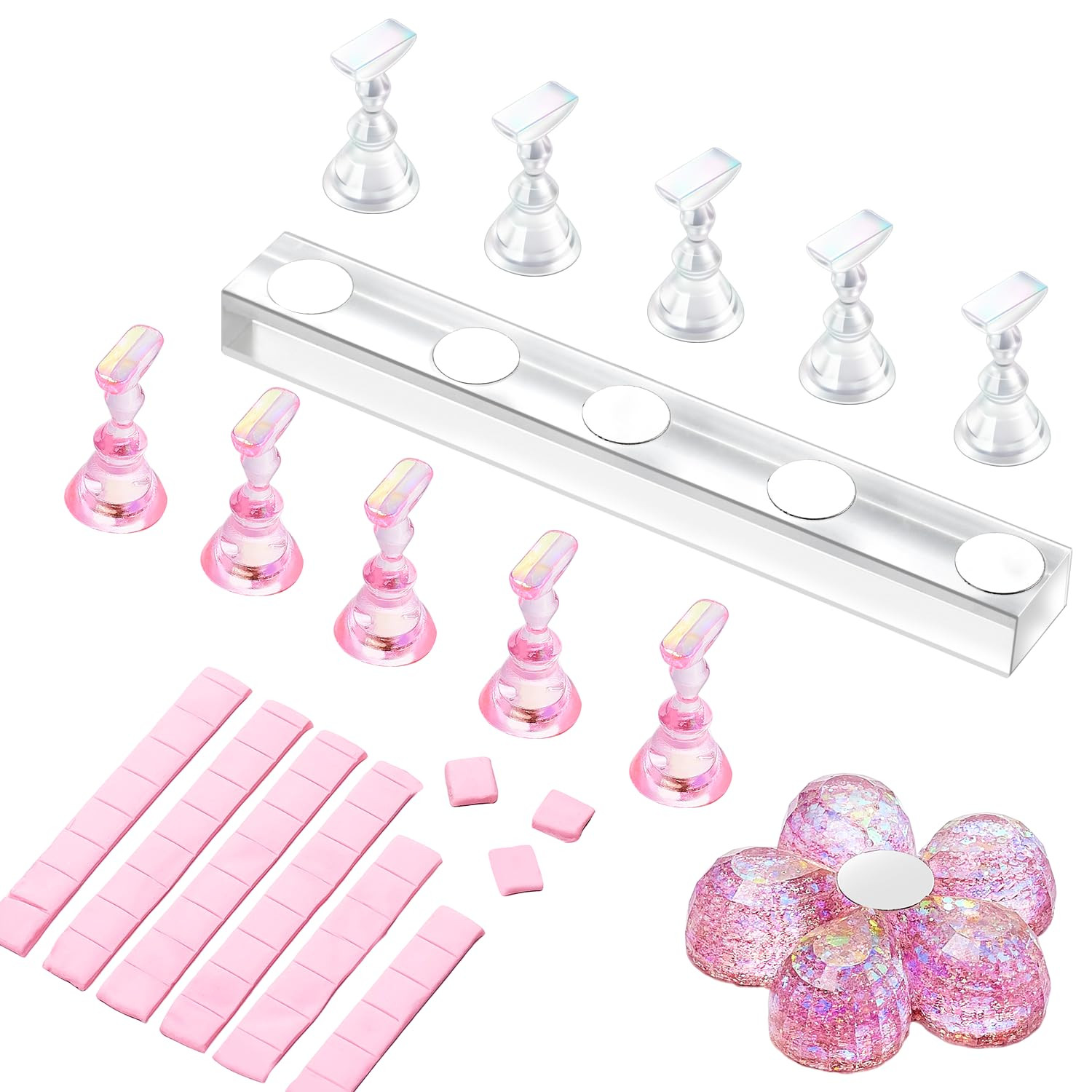 Makartt Nail Stand for Press On Nails Display Practice Art Magnetic Fake Nail Holder for Painting... | Amazon (US)