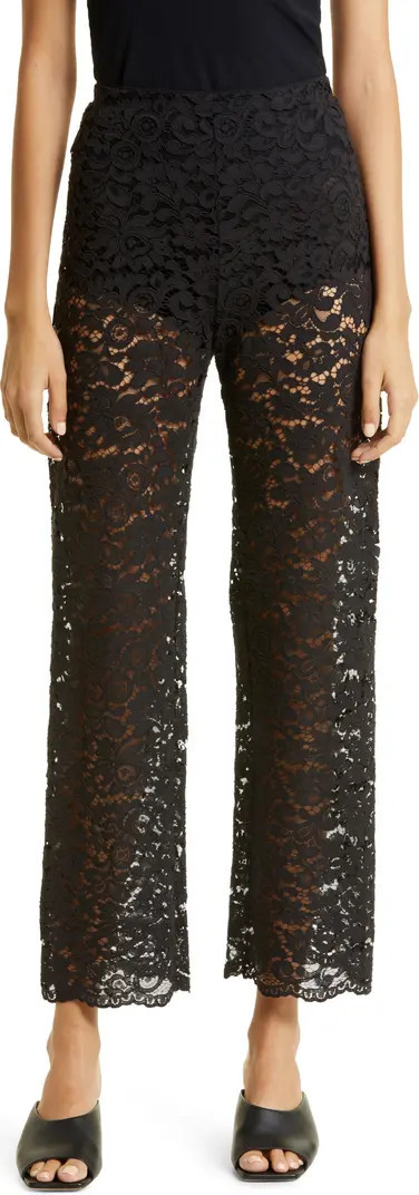 Nata Stretch Cotton Lace Crop Trousers | Nordstrom
