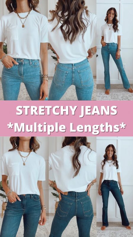 ✨I can’t believe how comfortable these stretchy jeans are! They’re easy to walk, squat or sit! They also make your bum look good!

✨Pair with boots, sandals, sneakers, mules, or flats! 

✨I’m wearing my true to size,25 regular length. Come in short, regular and long lengths 

#LTKStyleTip #LTKFindsUnder50 #LTKSaleAlert