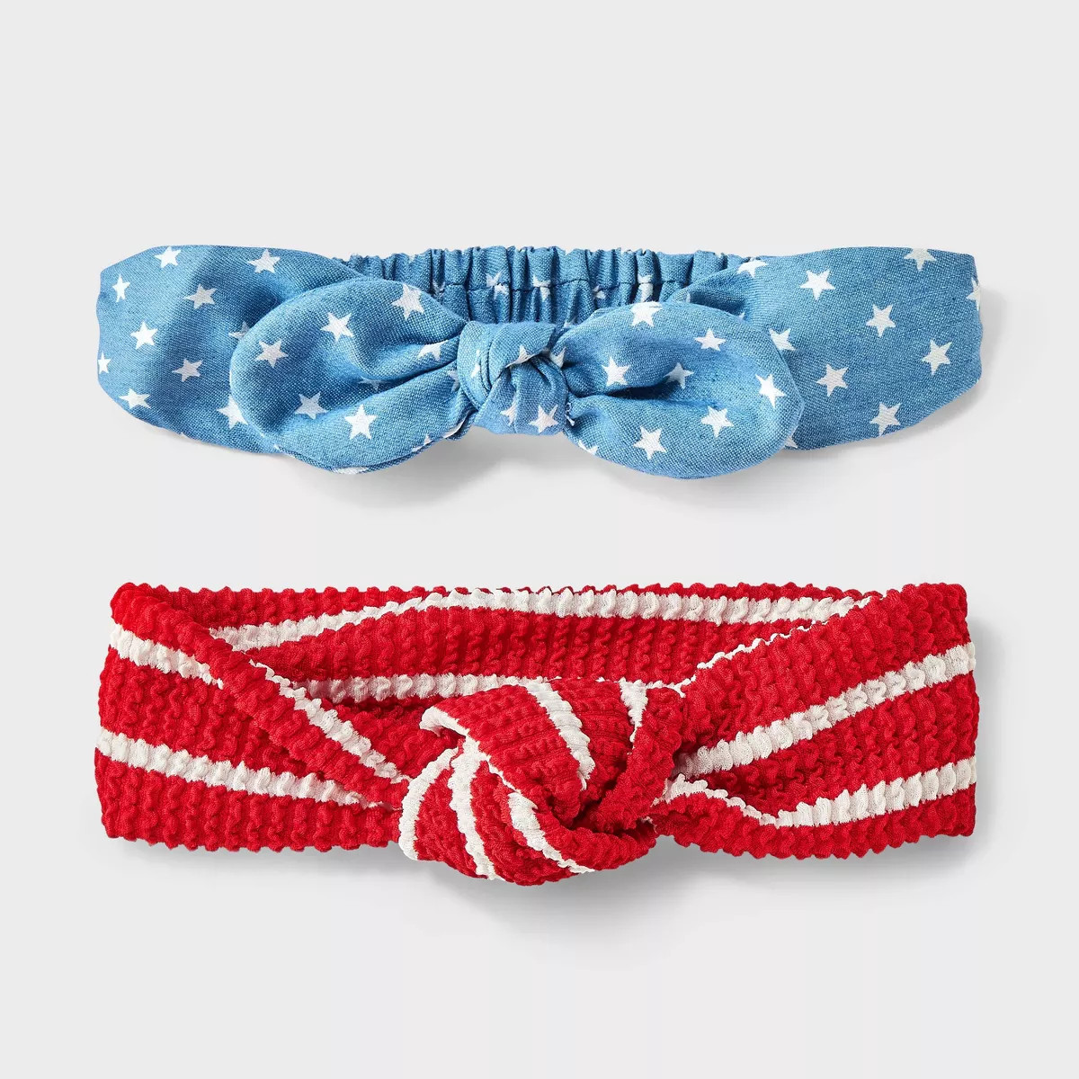 Baby Girls' 2pk 4th of July Denim Stars and Stripes Headband - Cat & Jack™ | Target