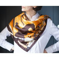 Vintage Windsor Silk Scarf Equestrian Print Shawl, Made in Italy | Etsy (US)