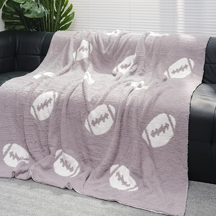 Soft Football Pattern Blanket Cozy Throw Blanket Perfect for Home Decor and Gift Giving, Rugby Sp... | Amazon (US)
