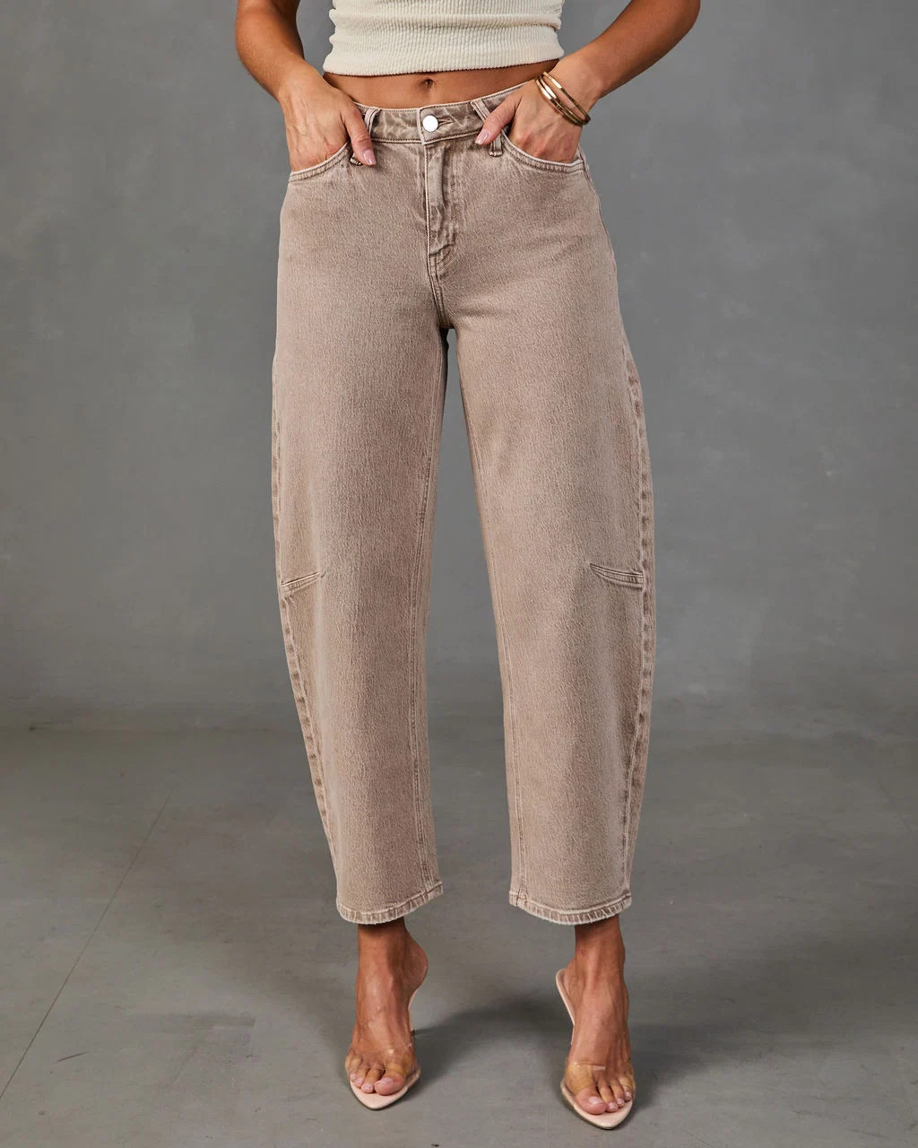Tova Stretch High Rise Barrel Jeans | VICI