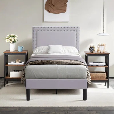Upholstered Bed With 2 Nightstands – Modern Bedroom Set | Wayfair North America