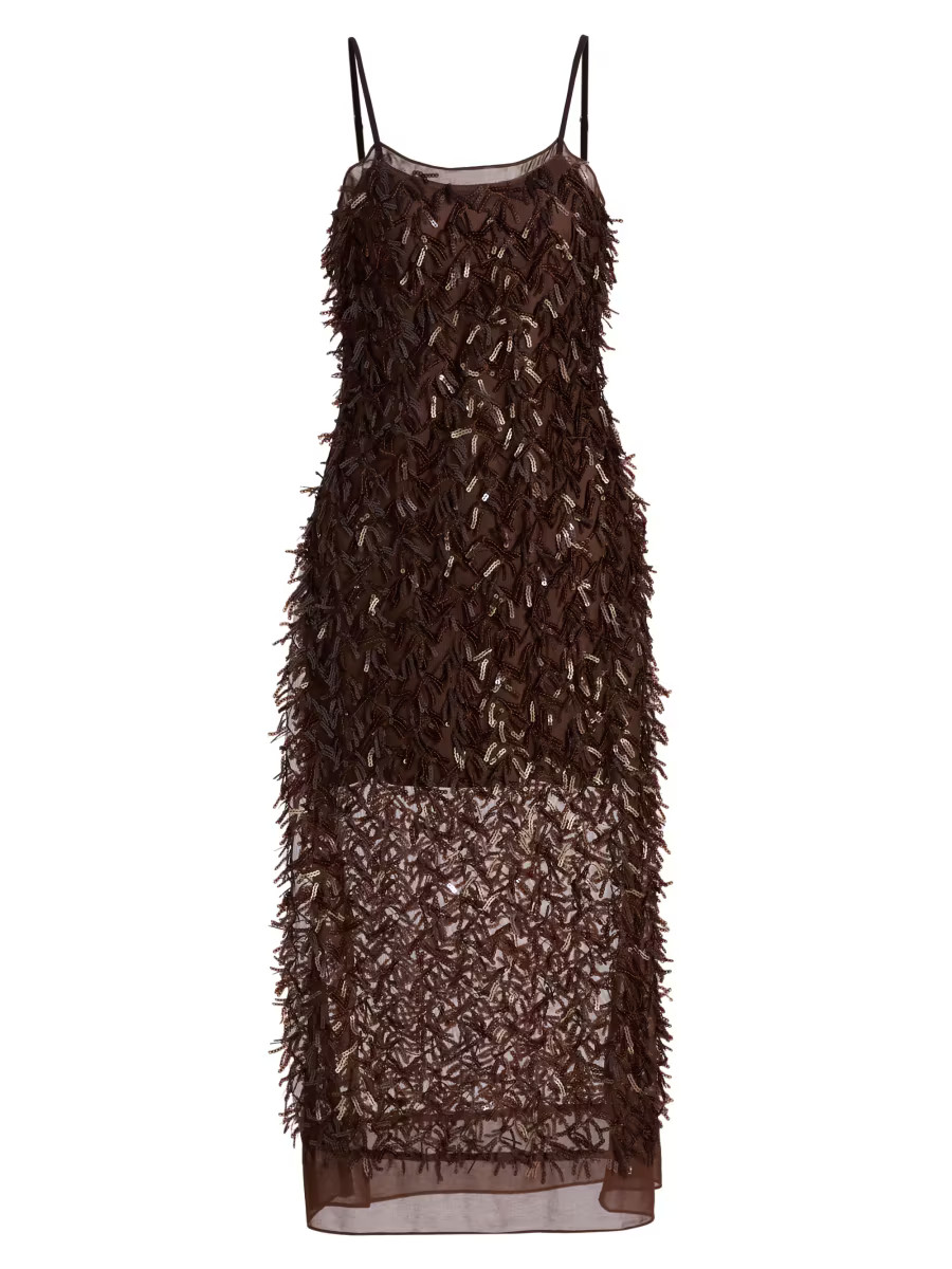 3.1 Phillip Lim Mesh Sequined Midi-Slipdress | Saks Fifth Avenue | Saks Fifth Avenue