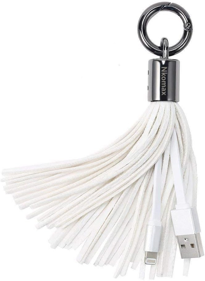 Lightning to USB Leather Tassel Keychain Portable Cable with 7-Inch 2.4 Amp Lightning ChargeSync ... | Amazon (US)