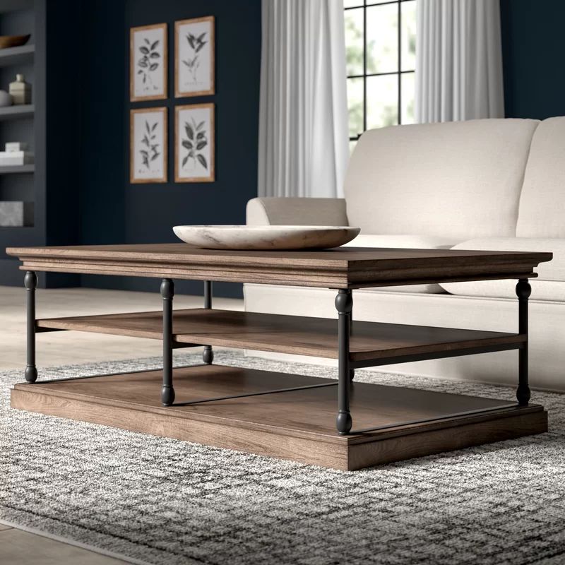 Kyler Floor Shelf Coffee Table with Storage | Wayfair Professional