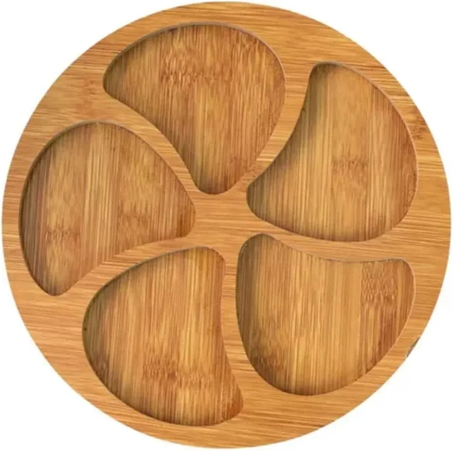 Tábua Para Petisco Weemsbox Redonda 29 cm De Madeira Com Divisórias Bandeja Frios Petisqueira | Amazon (BR)