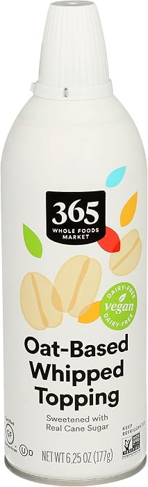 365 By Whole Foods Market, Oat-Based Whipped Topping, 6.25 Ounce | Amazon (US)