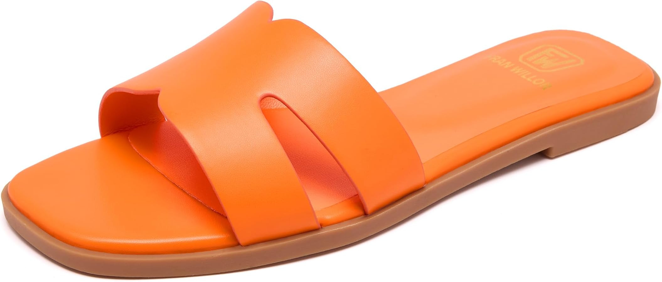 Women's Flat Sandals Dressy Comfortable Slide Sandals Fashion Square Open Toe Slip On Beach Sanda... | Amazon (US)