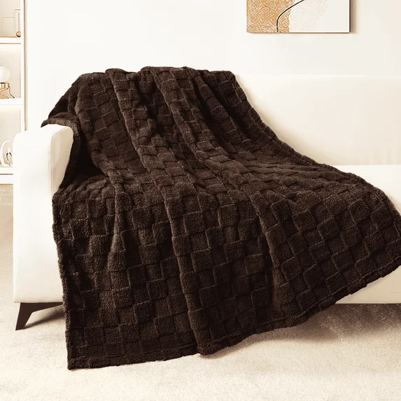 Exclusivo Mezcla Fleece Throw Blanket for Couch, Super Soft Warm Lightweight Checkered Pattern Bl... | Walmart (US)