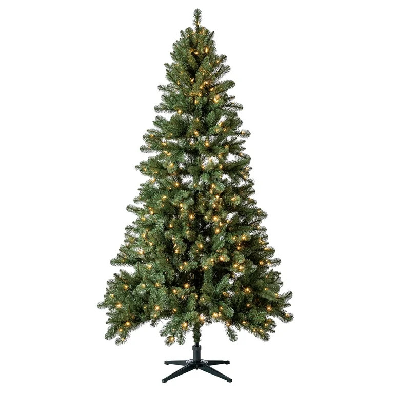7' Pre-Lit Duncan Fir Green Artificial Christmas Tree with Color-Changing LED Lights and Quick Se... | Walmart (US)