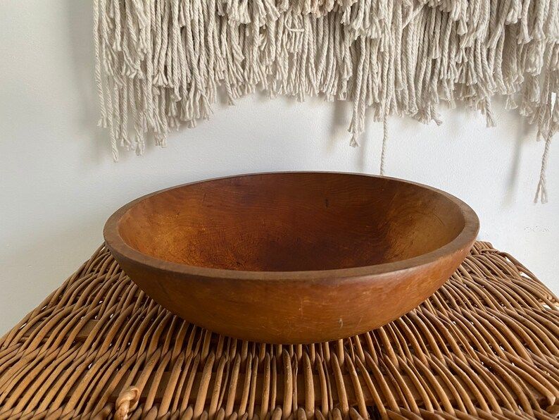 Vintage Large Wooden Bowl/vintage wood bowl/primitive wood | Etsy | Etsy (US)