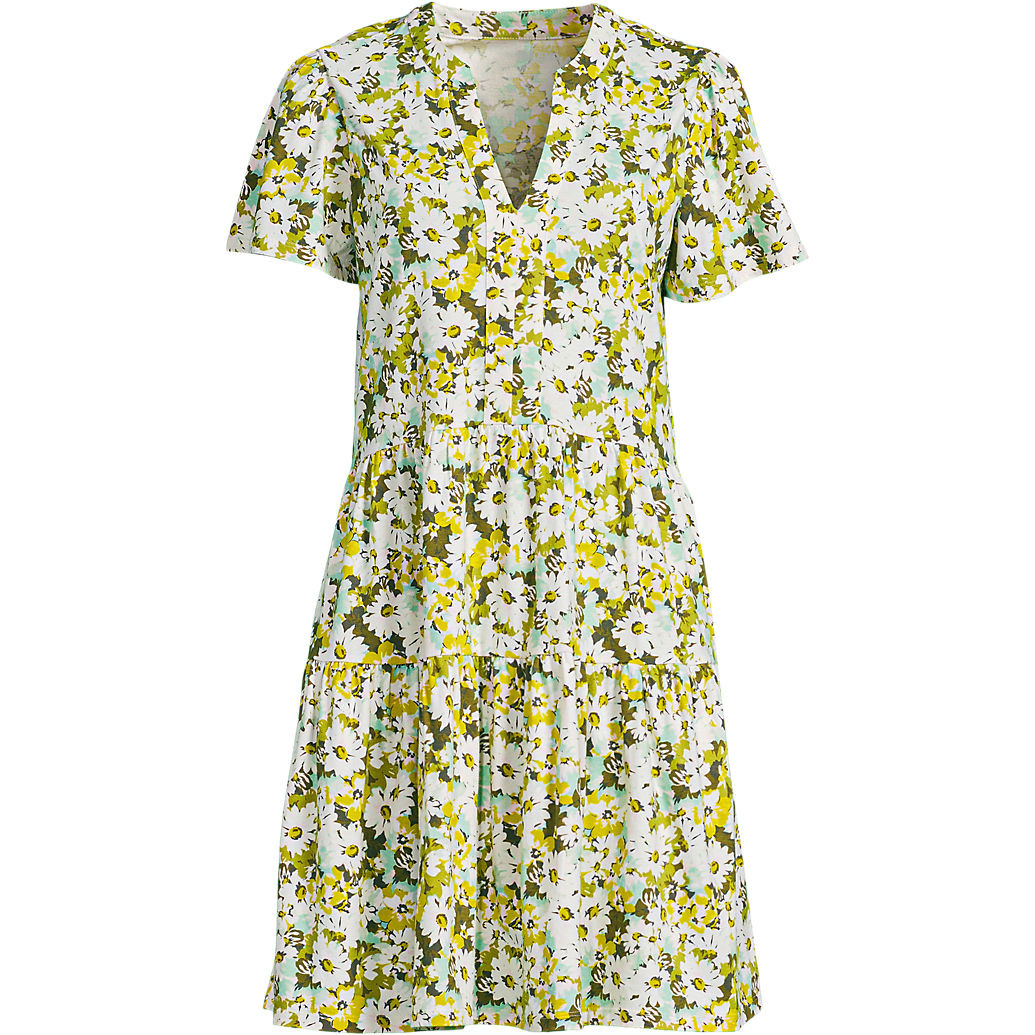 Women's Cotton Jersey Tiered Mini Dress | Lands' End (US)