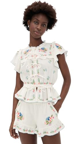 Amazon.com: Show Me Your Mumu Women's Romey Top, Wild Meadow Embroidery, M : Clothing, Shoes & Je... | Amazon (US)