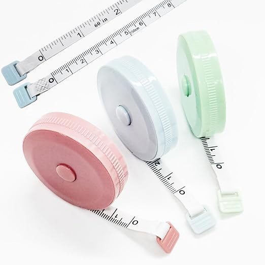 3 Pack Retractable Tape Measure, 60 inch/150 cm Mini Collectible Measuring Tape Small Push Button... | Amazon (US)