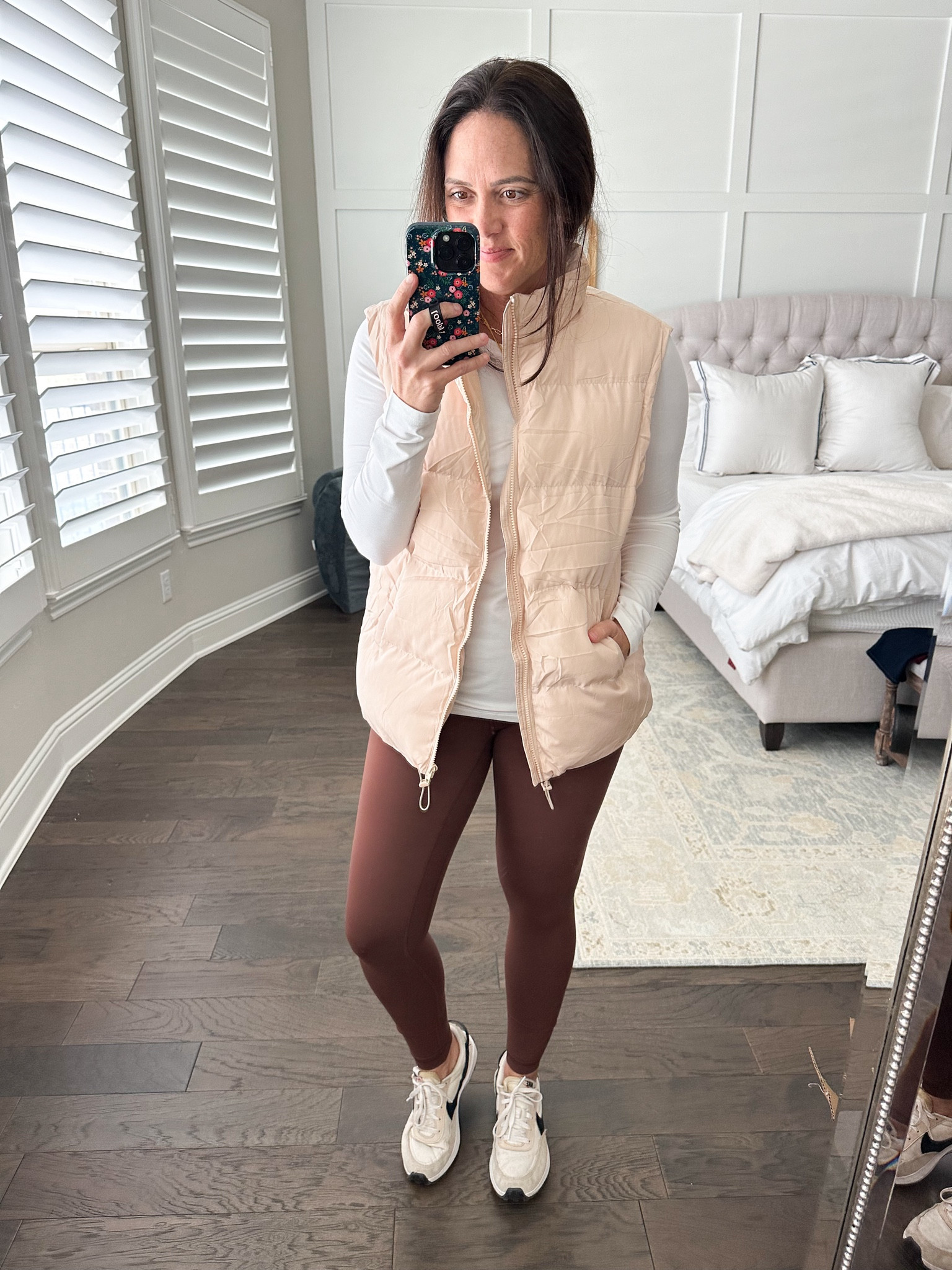 Amazon outfit 
Mom outfit 
Athleisure wear
Amazon leggings - small
Fitted long sleeve tee - medium 
Jacket / puff vest - warm and cozy
TTS small 

#LTKover40 #LTKfindsunder50 #LTKstyletip