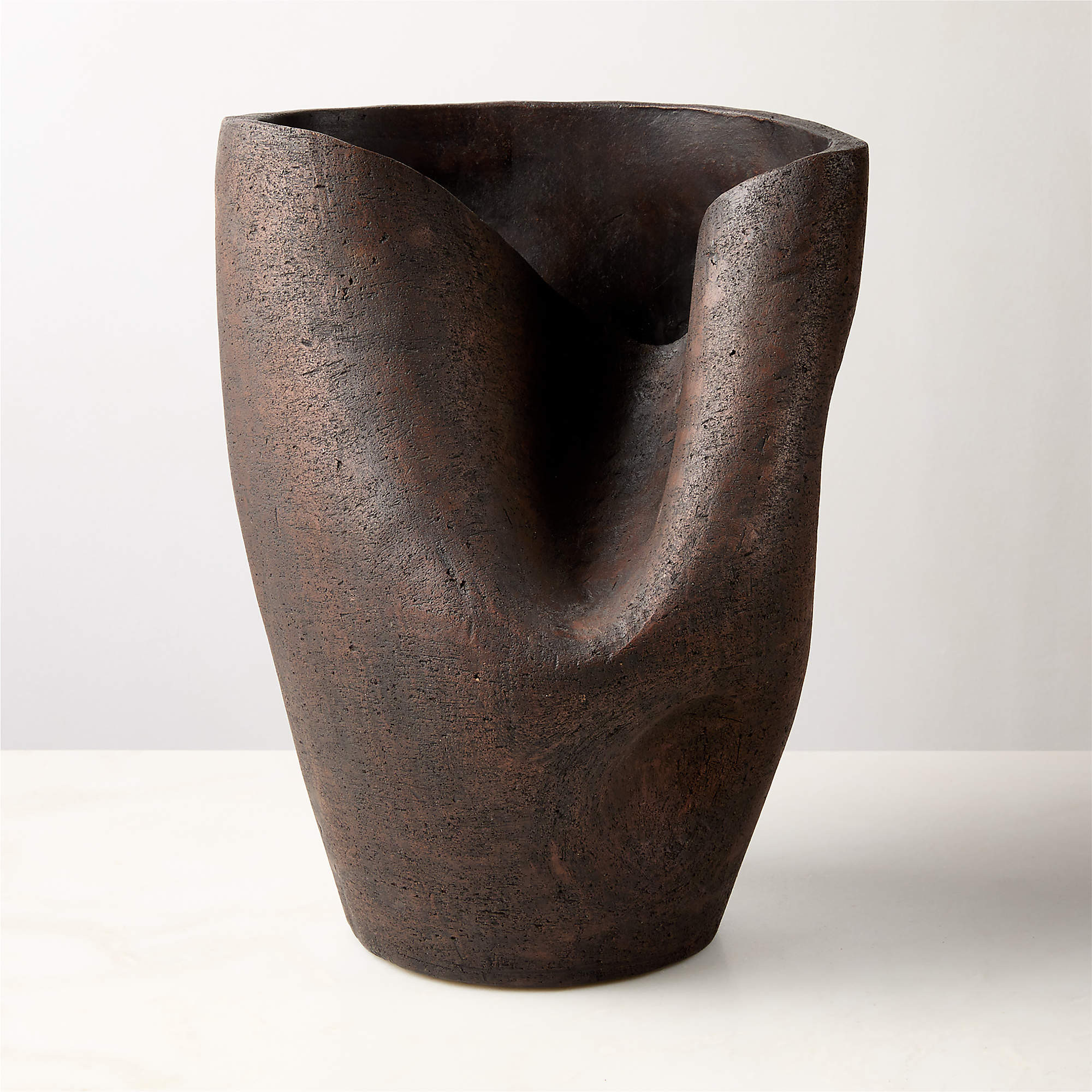 Forma Handcrafted Brown Terracotta Vase | CB2 | CB2