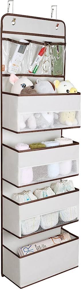 Univivi Door Hanging Organizer Nursery Closet Cabinet Baby Storage with 4 Large Pockets and 3 Sma... | Amazon (US)