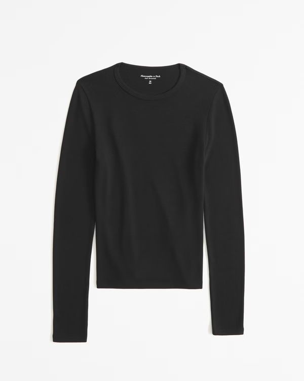 Long-Sleeve Cozy Cloud Knit Tuckable Crew Top | Abercrombie & Fitch (US)