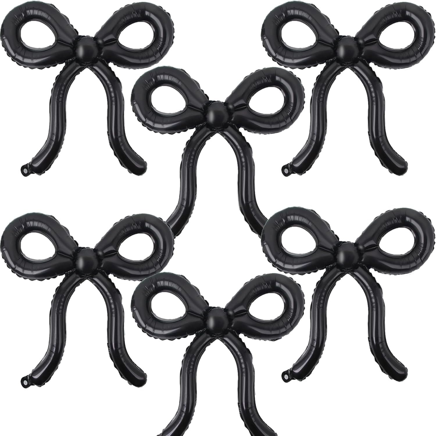 6Pcs Black Bow Balloons Bow Birthday Decorations Bow Theme Birthday Party Decor for Bridal Shower Baby Shower Engagement Bachelorette Party Decorations 26 x 24 Inch | Amazon (US)