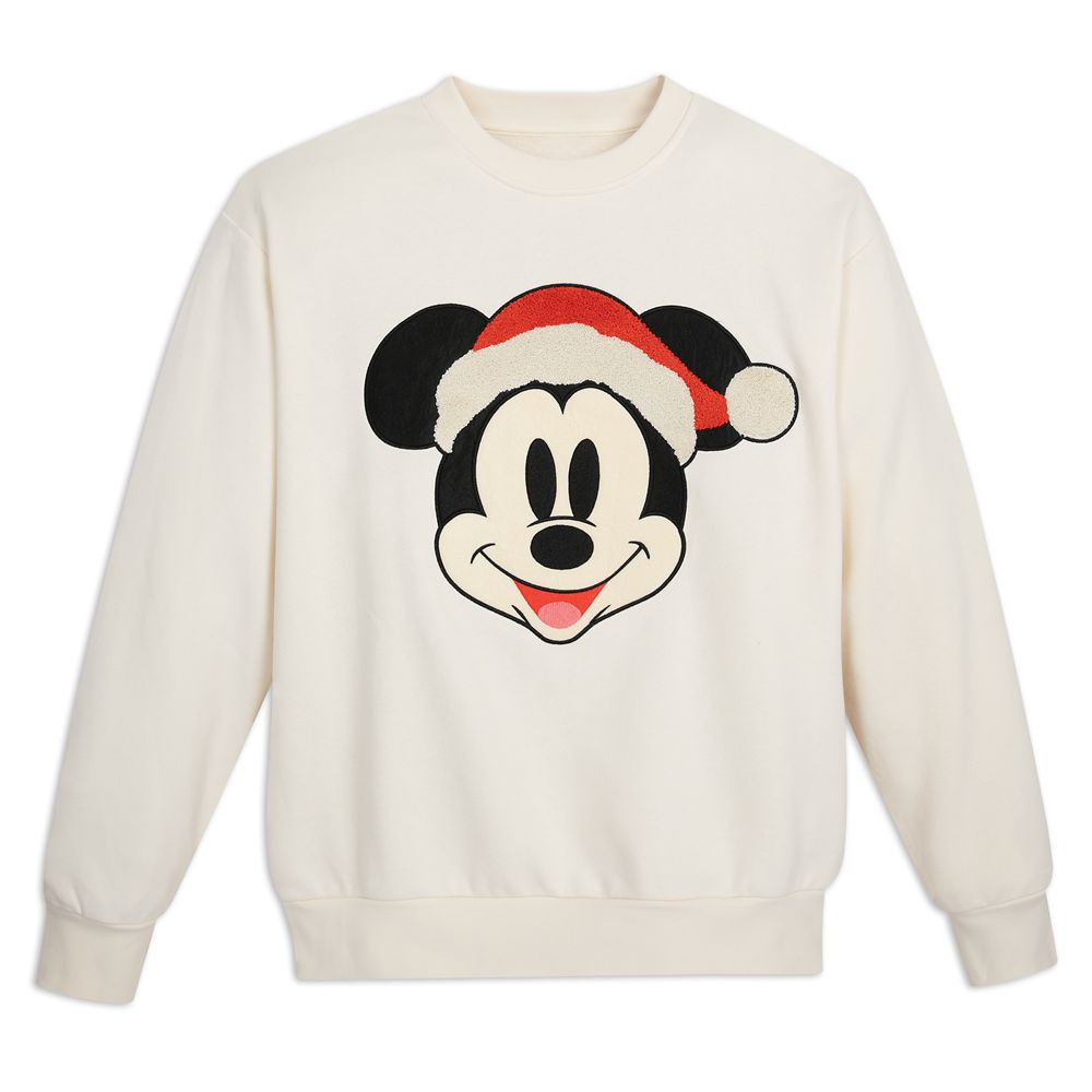 Santa Mickey Mouse Holiday Fashion Pullover Sweatshirt for Adults | Disney Store | Disney Store