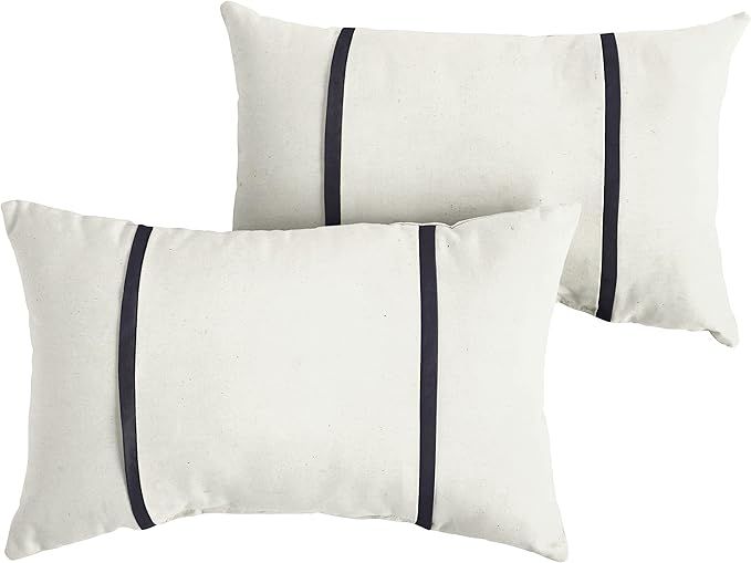 Mozaic Home Indoor Outdoor Sunbrella Lumbar Pillows, Set of 2, 2 Count (Pack of 1), Canvas Natura... | Amazon (US)