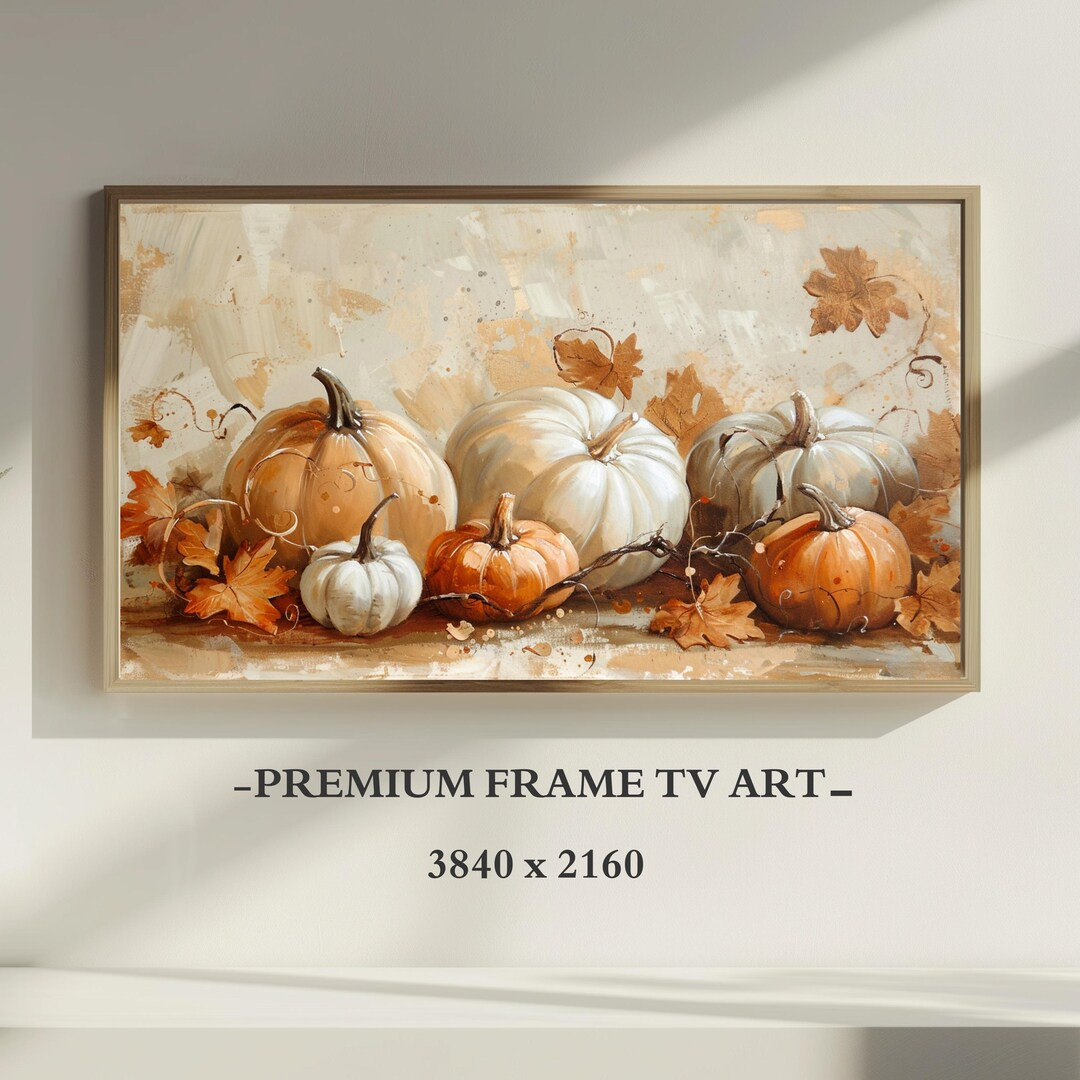 Rustic Fall Pumpkin Frame Tv Art, Samsung Frame Tv Art, Thanksgiving Decor, Fall Frame Tv, Autumn... | Etsy (US)