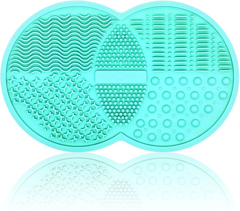 Makeup Brush Cleaning Mat, Silicone Makeup Brush Scrubber, Makeup Brush Cleaner Pad, Cosmetic Bru... | Amazon (US)
