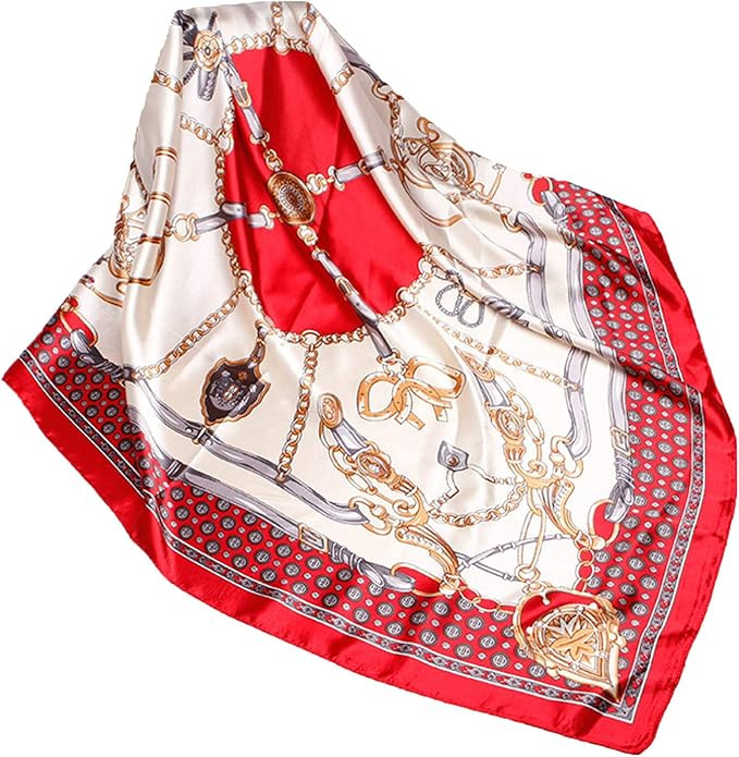 Wander Agio Silk Feeling Scarf Womens Fashion Printing Scarves Pattern Square Satin Face Headscar... | Amazon (US)