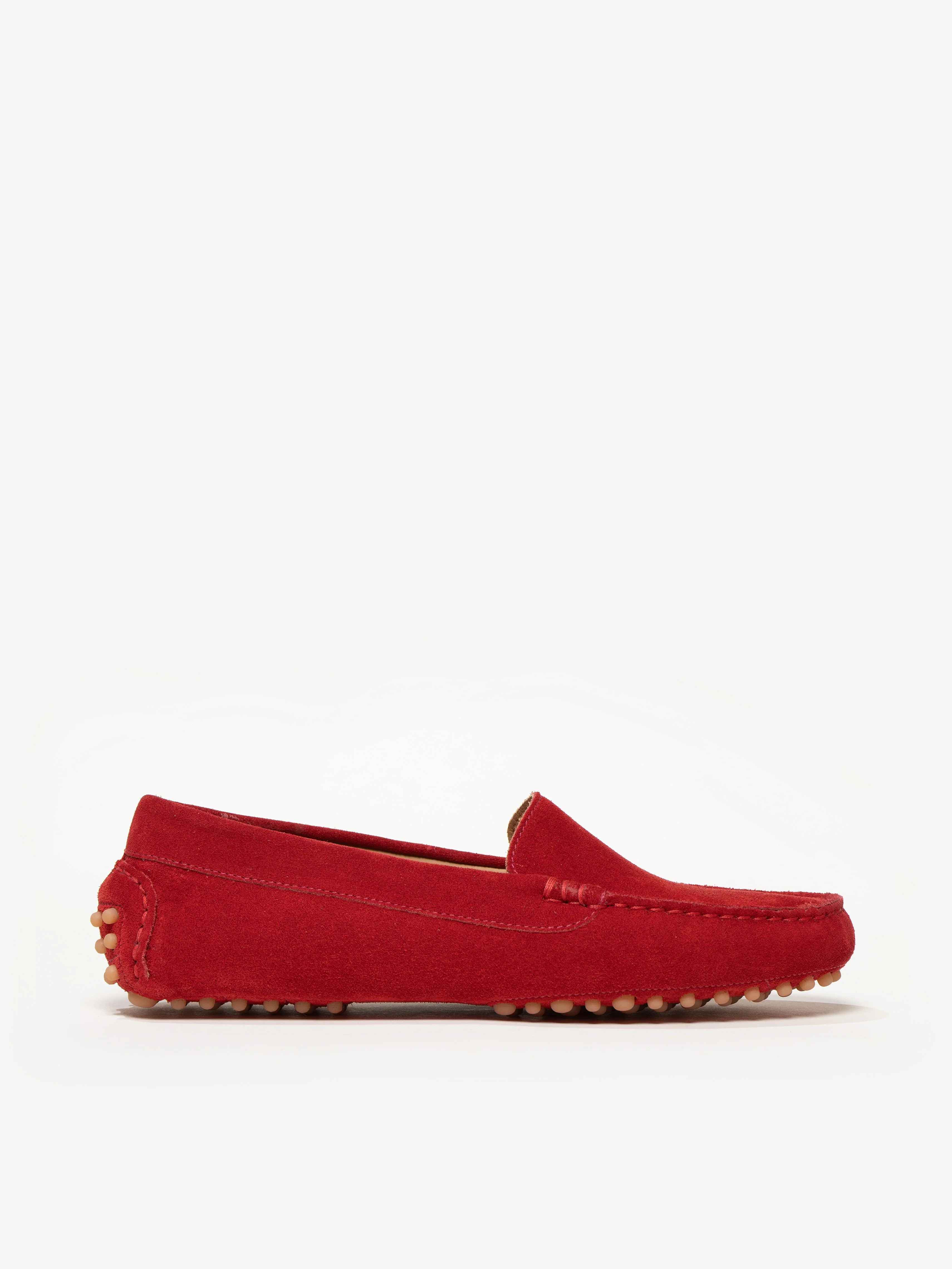 M.Gemi The Felize Suede Women's Moccasin Shoes, Size 35.5 in Sunset Red | M.GEMI