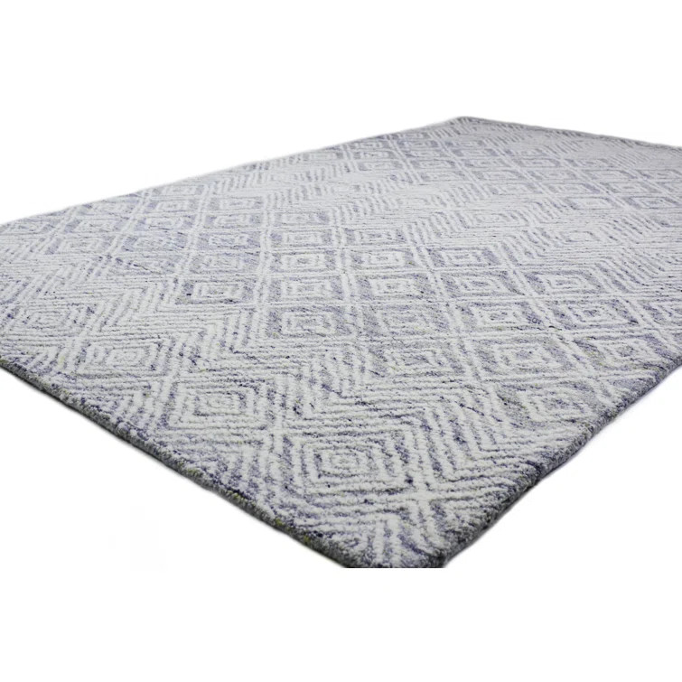 Handmade Tufted Wool Gray/Blue/Cream Rug | Wayfair North America