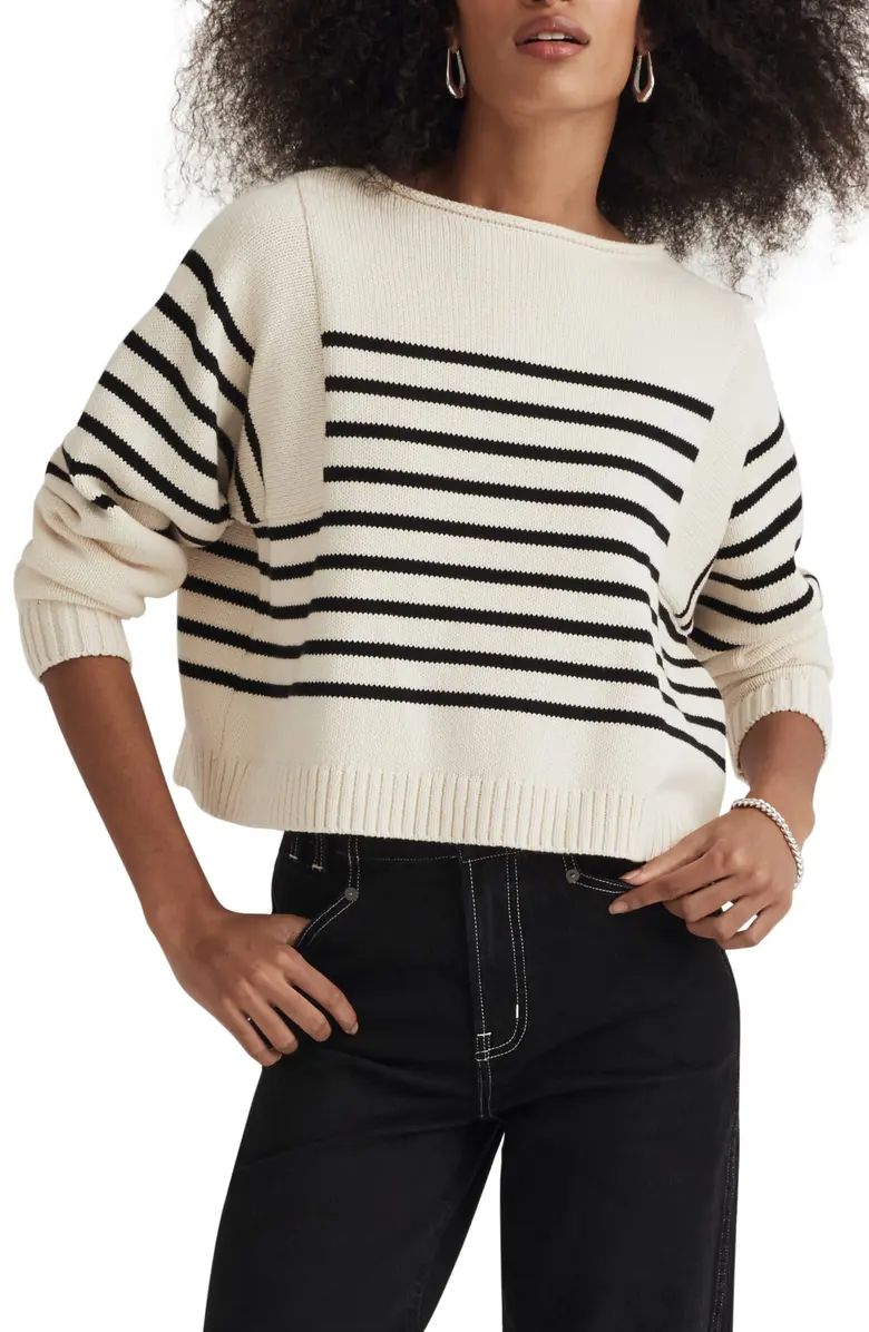 Madewell Stripe Roll Neck Pullover Sweater | Nordstrom | Nordstrom