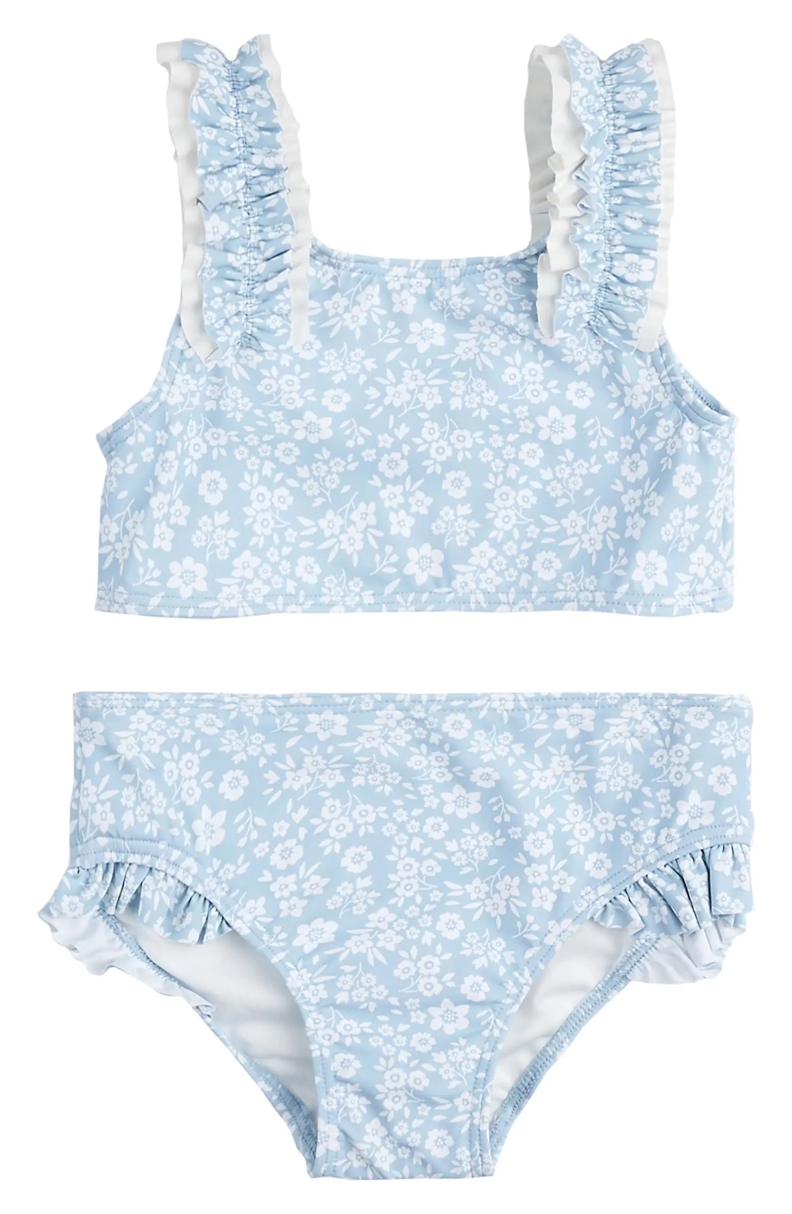 Petit Lem Kids' Floral Sky Ruffle Two-Piece Swimsuit | Nordstrom | Nordstrom