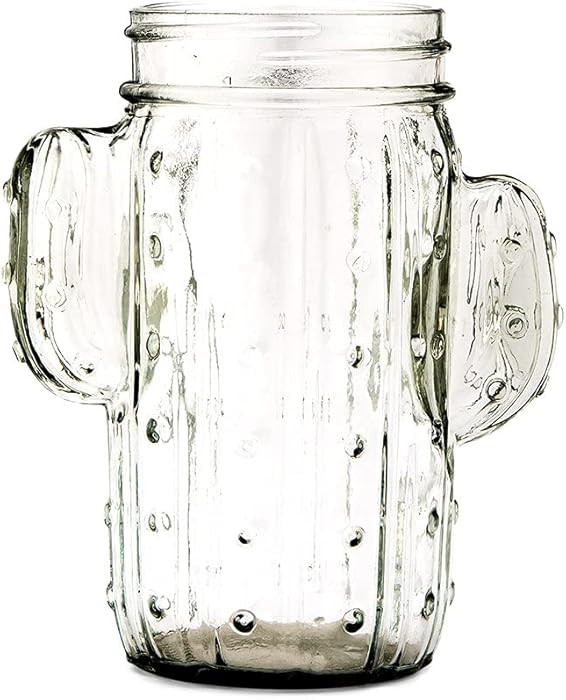 WEDDINGSTAR Cactus Mason Jar Drinking Glass 12 oz - Clear | Amazon (US)