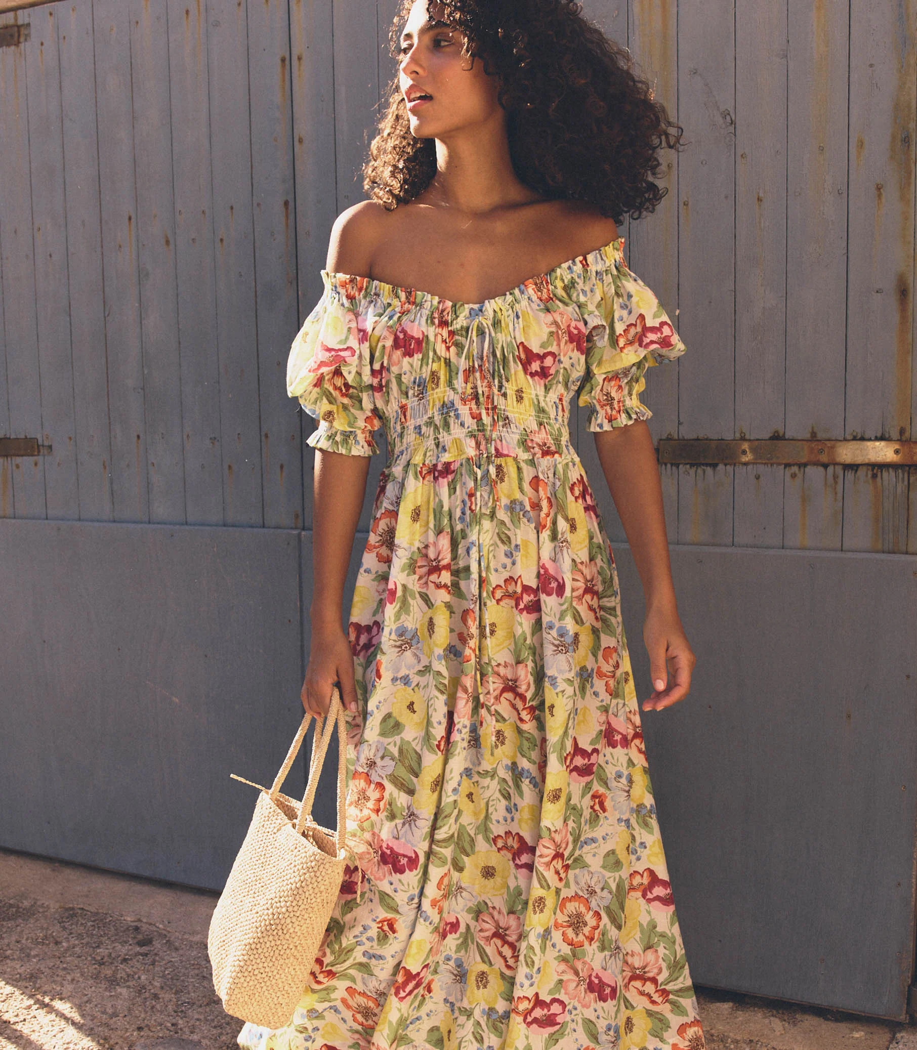 Ischia Dress - Blanc Anemone Bloom | DÔEN | DOEN