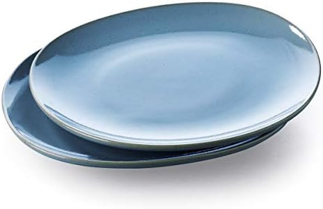 Keltum Glazed Stoneware Blue 11" Dinner Plate, Set of 2 | Amazon (US)