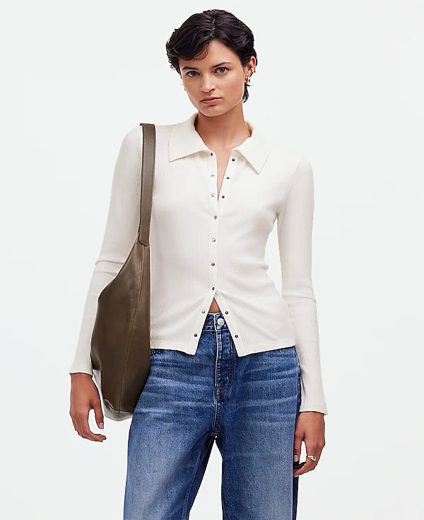 Snap-Front Cardigan Top | Madewell | Madewell
