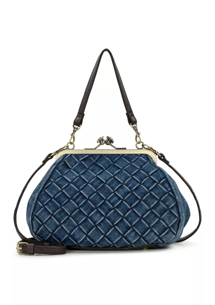 Tabby Frame Bag in Washed Woven Denim | Belk