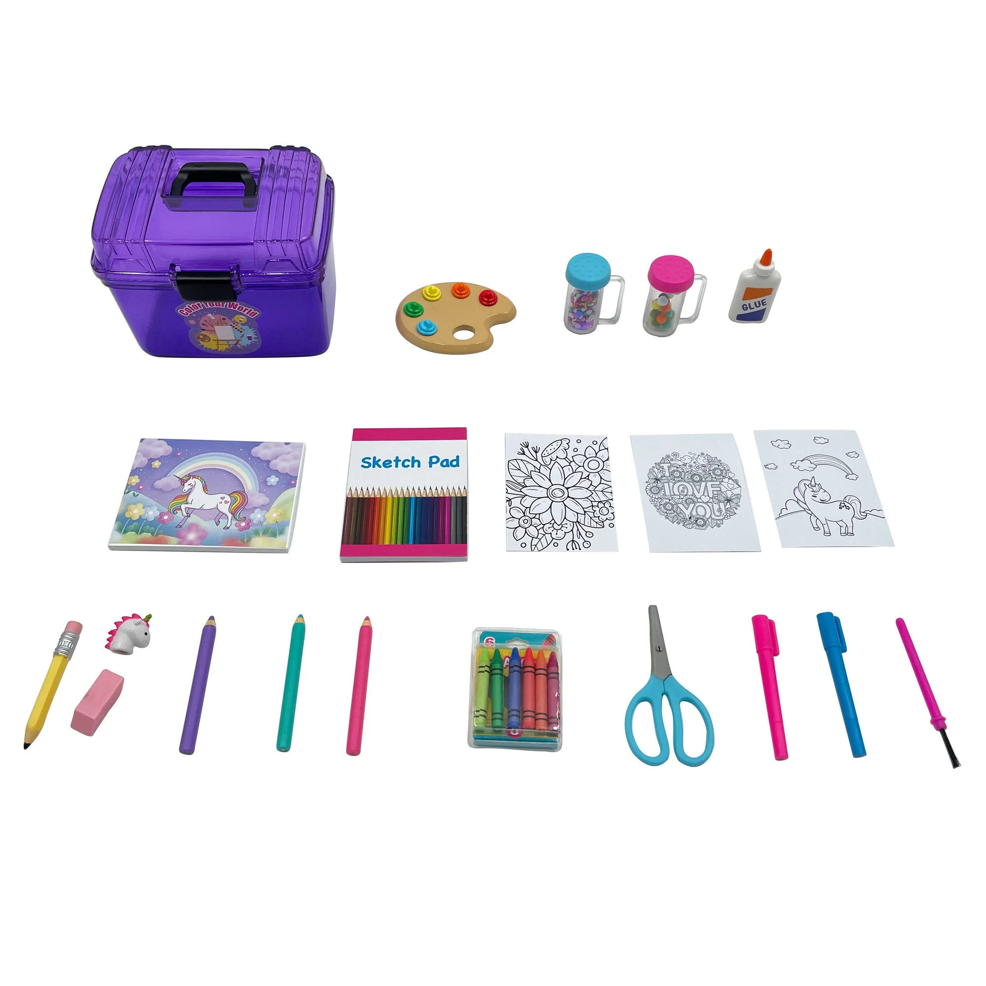 My Life As Purple Art Supplies Bin Play Set for 18 inch Dolls | Walmart (US)
